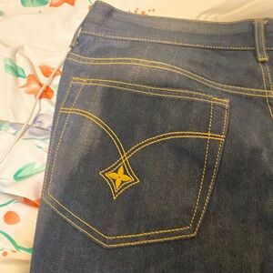 Louis Vuitton Men's Size 40 US Dark Rinse LV Fleur Logo Jeans 119lv8